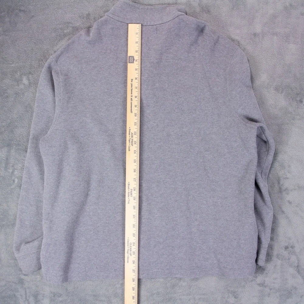 VTG Polo Ralph Lauren Mens XL Quarter Zip Pullover Sweater Gray Cotton Pony‎